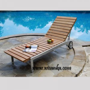 Fairlady Sunbed Unfinished teak-thick slatted