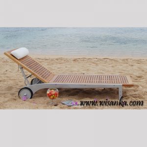 Fairlady Sunbed Unfinished teak full slatted